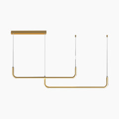 Chandelier Metal Linear LED Double Side Gold