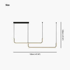 Chandelier Metal Linear LED Double Side Size