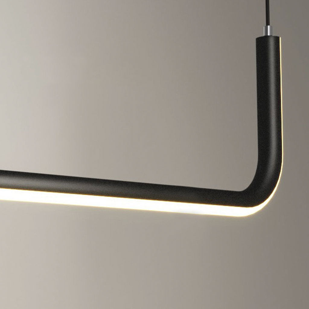 Chandelier Metal Linear LED Single Black Shade