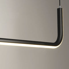 Chandelier Metal Linear LED Single Black Shade
