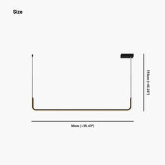 Chandelier Metal Linear LED Single Black Size