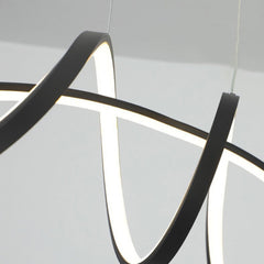 Chandelier Minimalist Aluminum Curved Dimmable LED Black Detail