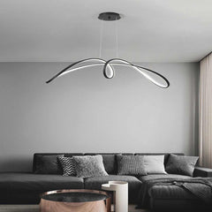 ChandelierMinimalist Aluminum Curved Dimmable LED Black Living Room