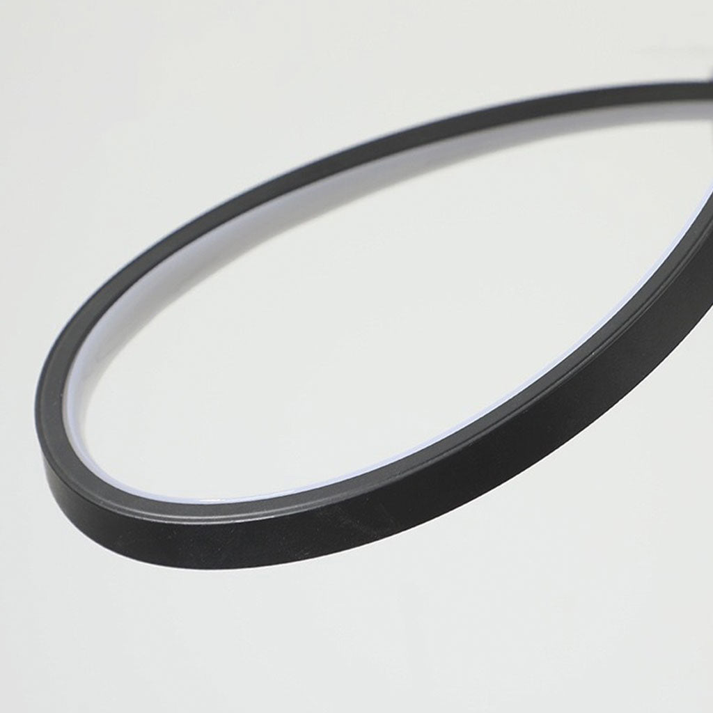 Chandelier Minimalist Aluminum Curved Dimmable LED Black Shade