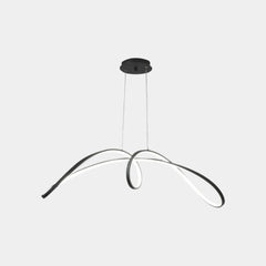 Chandelier Minimalist Aluminum Curved Dimmable LED Black