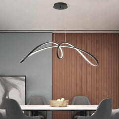 Chandelier Minimalist Aluminum Curved Dimmable LED Dining Table