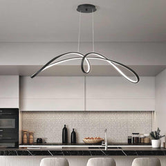 Chandelier Minimalist Aluminum Curved Dimmable LED Kitchen