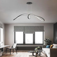 Chandelier Minimalist Aluminum Curved Dimmable LED Living Room