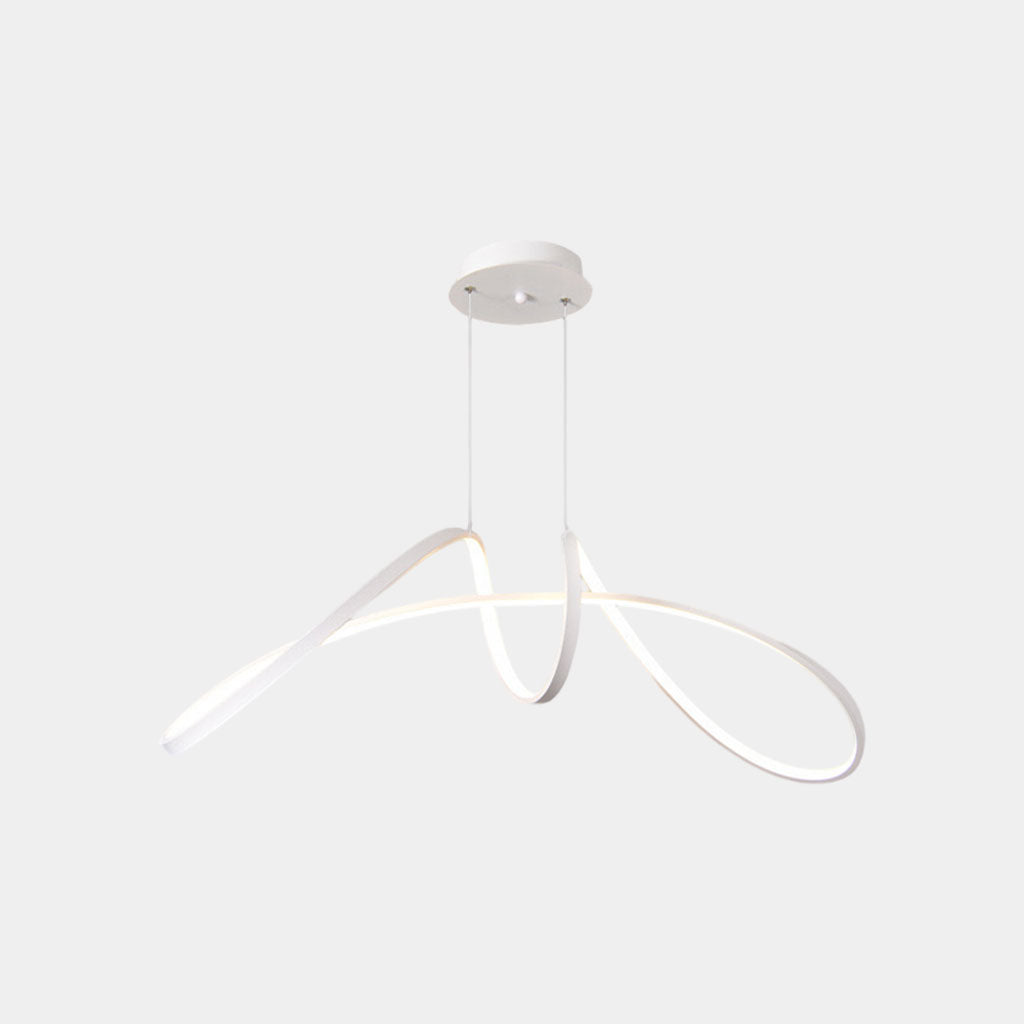 Chandelier Minimalist Aluminum Curved Dimmable LED White