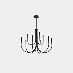 Lámpara de araña brazo en picado con globos ambientales minimalistas, dorado/negro