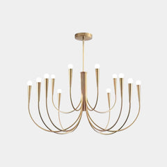 Lámpara de araña brazo en picado con globos ambientales minimalistas, dorado/negro