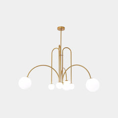 Chandelier Modern Arch Milk Glass Globe Sphere