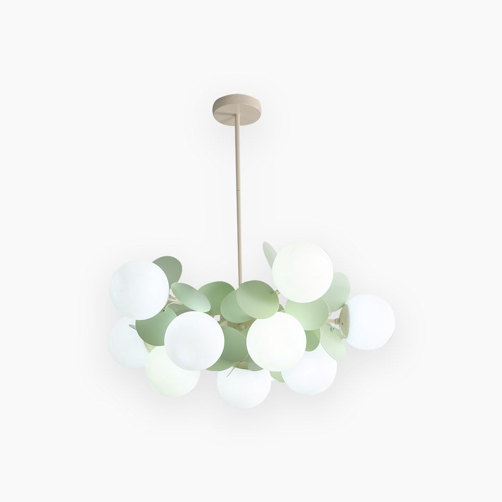 Chandelier Modern Artistic Opal Green 10 Heads