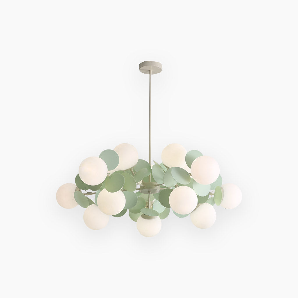 Chandelier Modern Artistic Opal Green 15 Heads