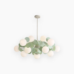 Chandelier Modern Artistic Opal Green 15 Heads