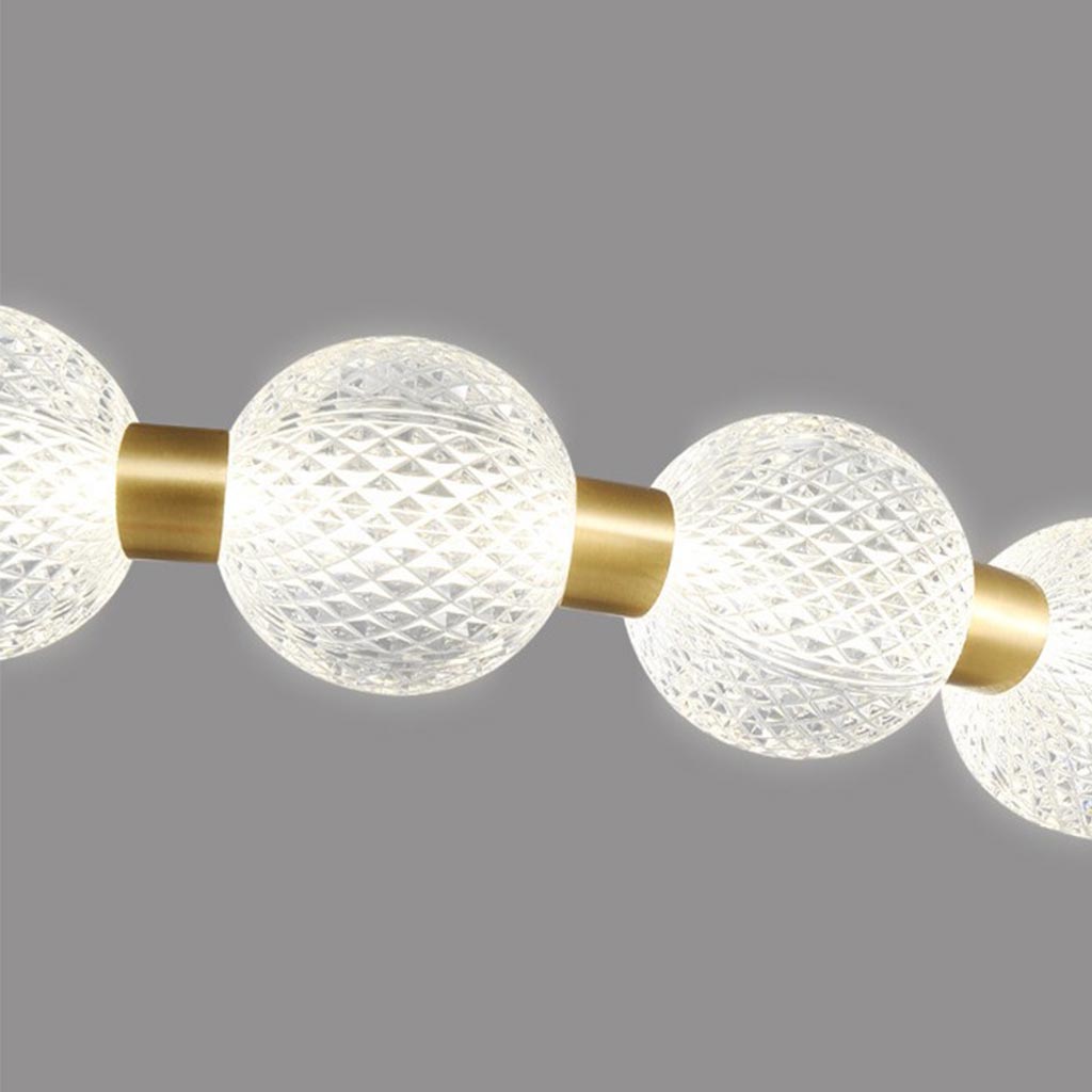 Chandelier Modern Brass Bead Pearl Ring Dimmable LED Detail
