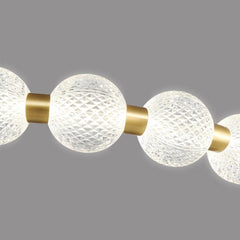 Chandelier Modern Brass Bead Pearl Ring Dimmable LED Detail