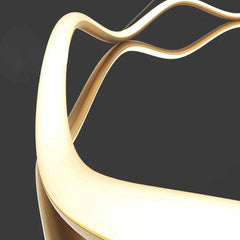 Chandelier Modern Circular Wave Ring Copper LED Detail