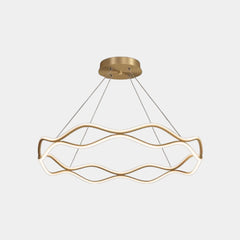 Chandelier Modern Circular Wave Ring Copper LED Gold