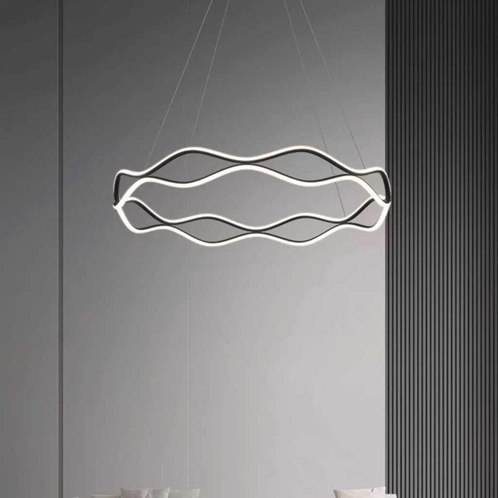 Chandelier Modern Circular Wave Ring Copper LED Room