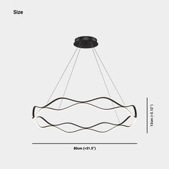 Chandelier Modern Circular Wave Ring Copper LED Size