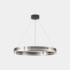 ChandelierModern Copper Glass Ring LED Dimmable Black