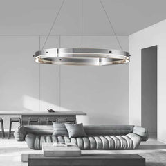 Chandelier Modern Copper Glass Ring LED Dimmable Living Room