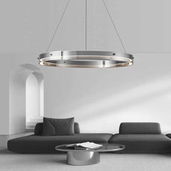 Chandelier Modern Copper Glass Ring LED Dimmable Room