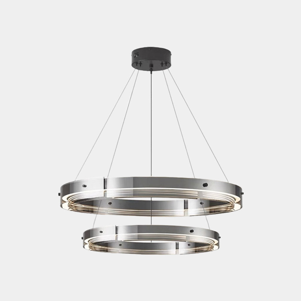 Ljuskrona Modern Koppar Glas Ring LED Dimbar