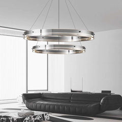 Chandelier-Modern-Copper-Glass-Ring-LED-Living-Room