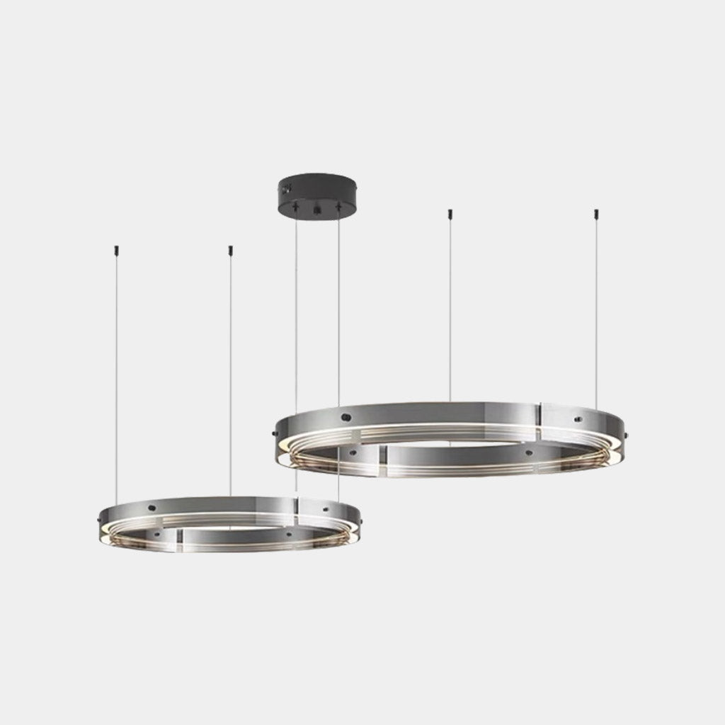 Ljuskrona Modern Koppar Glas Ring LED