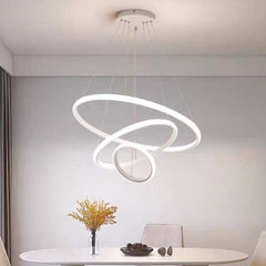 Chandelier Modern Gold 3 Ring Circular, Aluminum