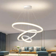 Chandelier Modern Gold 3 Ring Circular, Aluminum