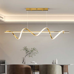 Chandelier Modern Linear Curved Wave Dining Room