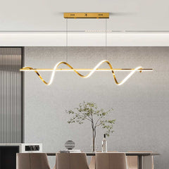 Chandelier Modern Linear Curved Wave Dining Table