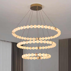 Chandelier Modern Marble Multi-Ring Bead Globe LED