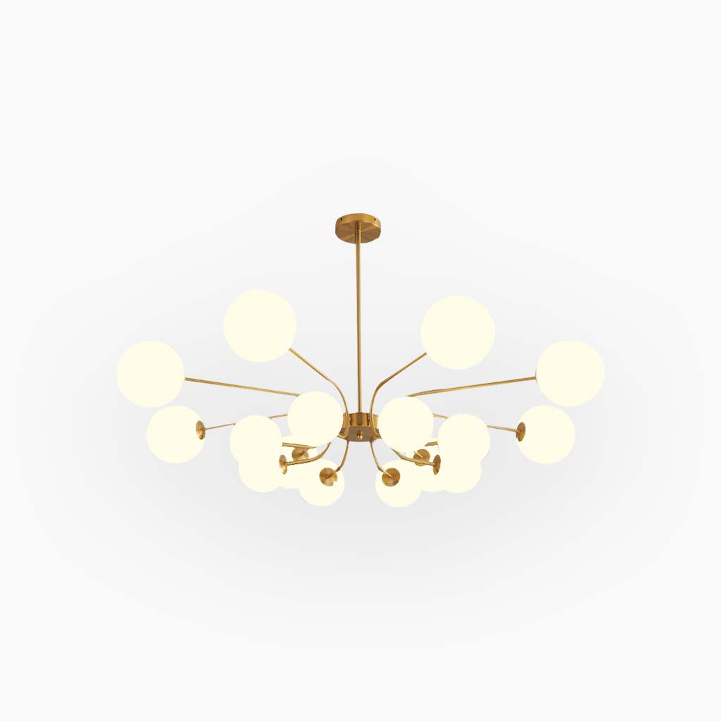 Chandelier Modern Nordic Sputnik Glass Globe Gold
