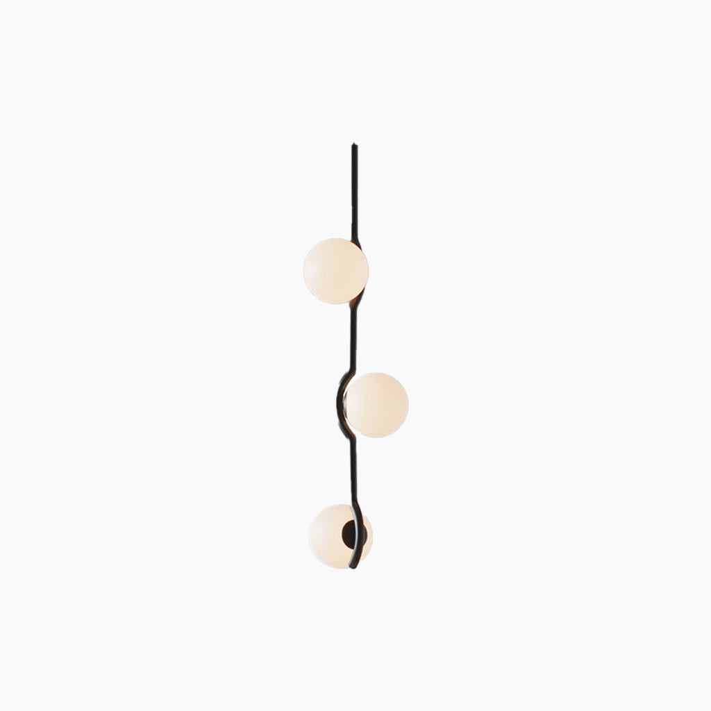 Chandelier Multi Bulb Glass Ball Black 3 Heads