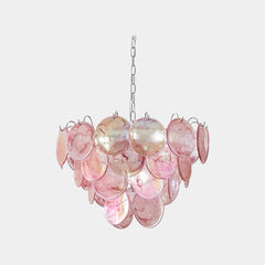 Lampadario Multistrato a Grappolo in Vetro di Murano Disco, 3 Colori