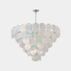 Lampadario Multistrato a Grappolo in Vetro di Murano Disco, 3 Colori