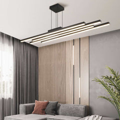 Chandelier Multiple Bar LED Black Living Room