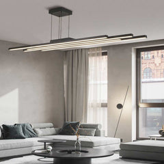 Chandelier Multiple Bar LED Dimmable Black Living Room