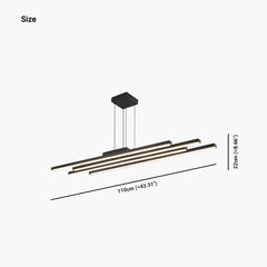 Chandelier Multiple Bar LED Dimmable Size