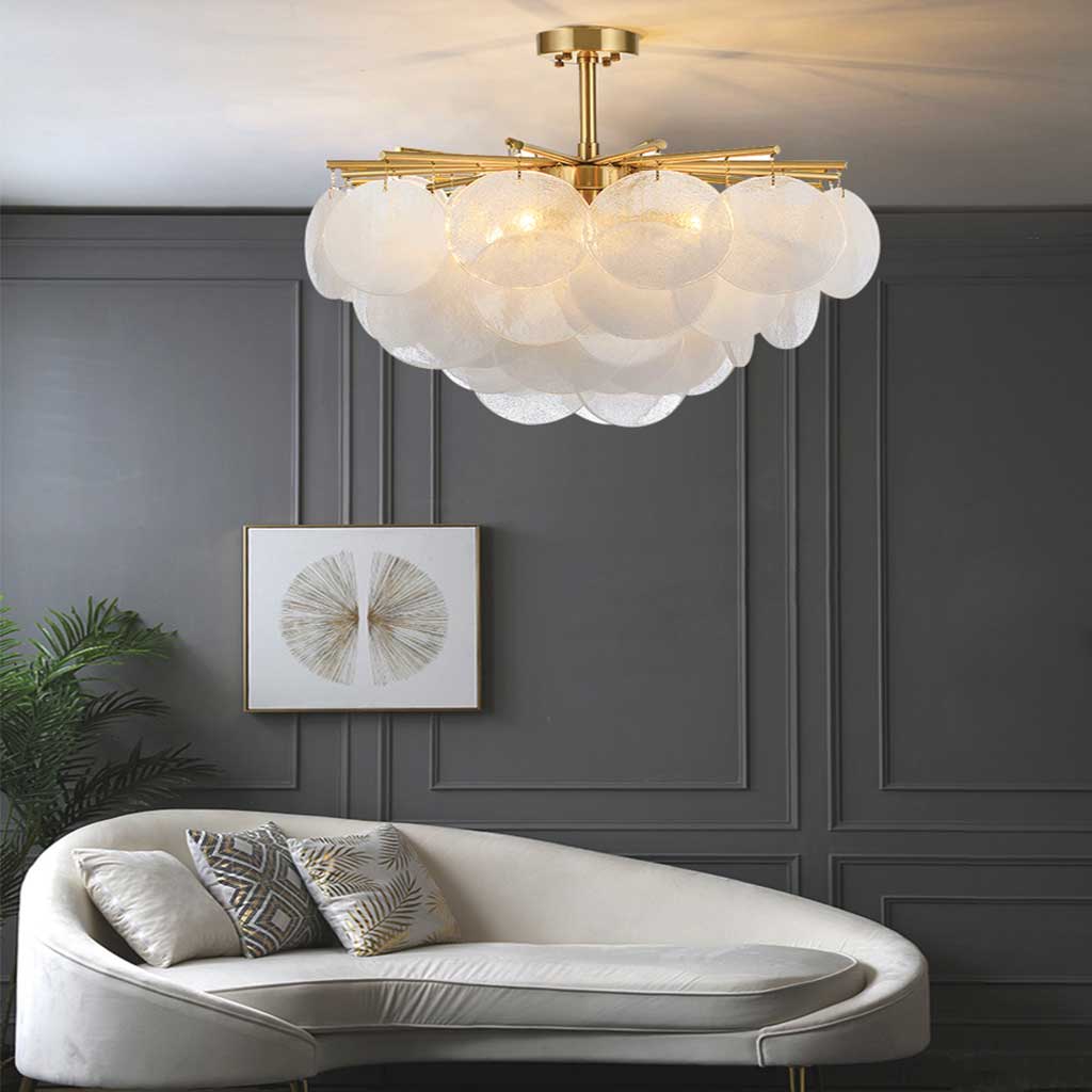 Chandelier Nimbus Round Glass Sitting Room