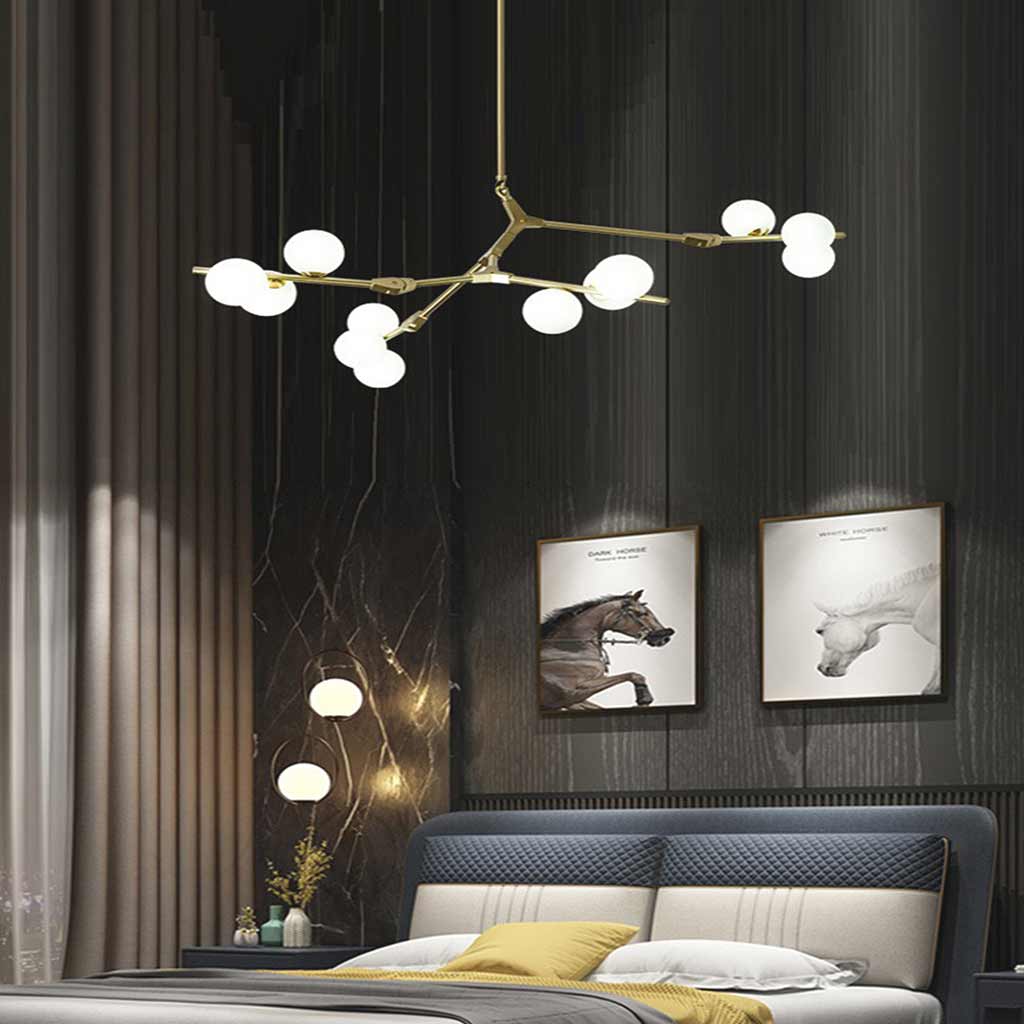 Chandelier Nordic Branch Bubble Glass Ball Bedroom