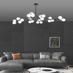Chandelier Nordic Branch Bubble Glass Ball Black Bedroom