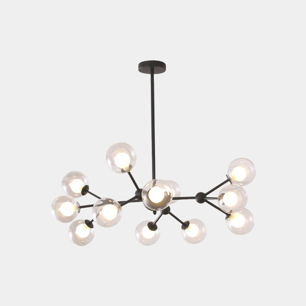 Chandelier Nordic Glass Globe Black