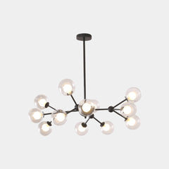 Chandelier Nordic Glass Globe Black