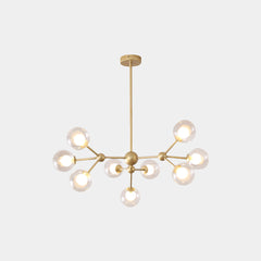 Chandelier Nordic Glass Globe Gold
