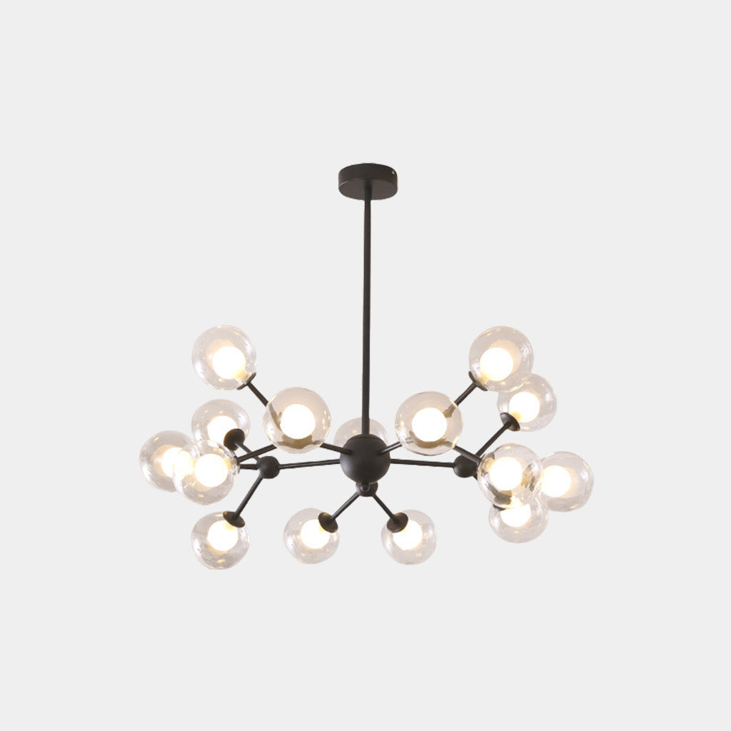 Chandelier Nordic Glass Globe Molecular Black